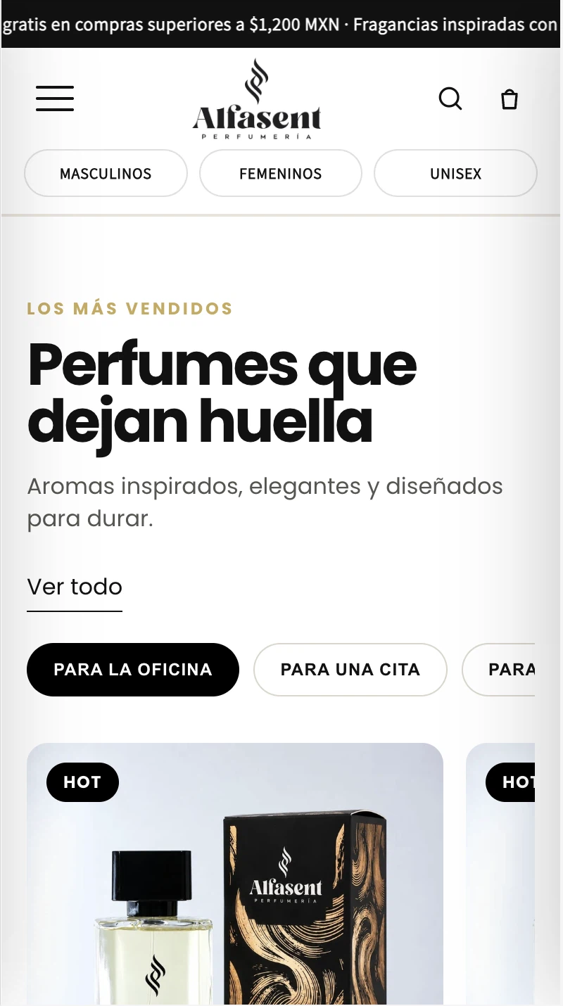 Alfasent MX: captura móvil